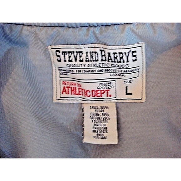 Steve and Barrys Windbreaker Vintage 90s L Navy Harlem Spellout Pullover Lined L - Picture 8 of 8